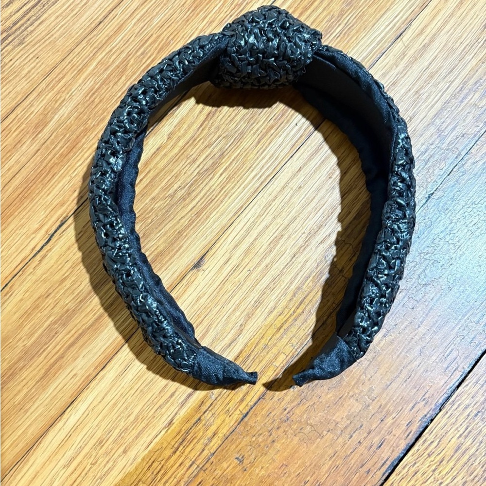 Women’s Black Knotted Textured Headband